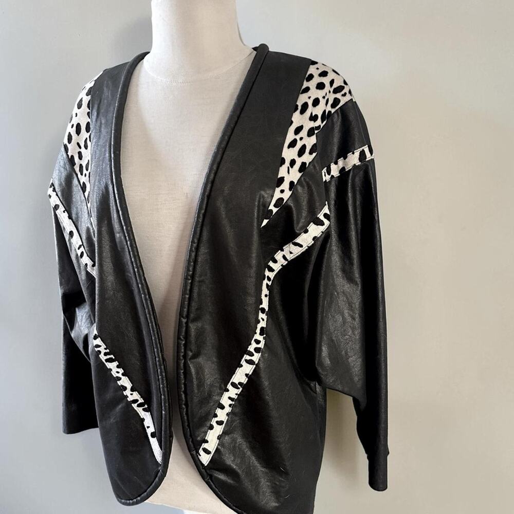 Pierre Lamonte Sissies Faux leather Kimono Leopard Print Women’s M